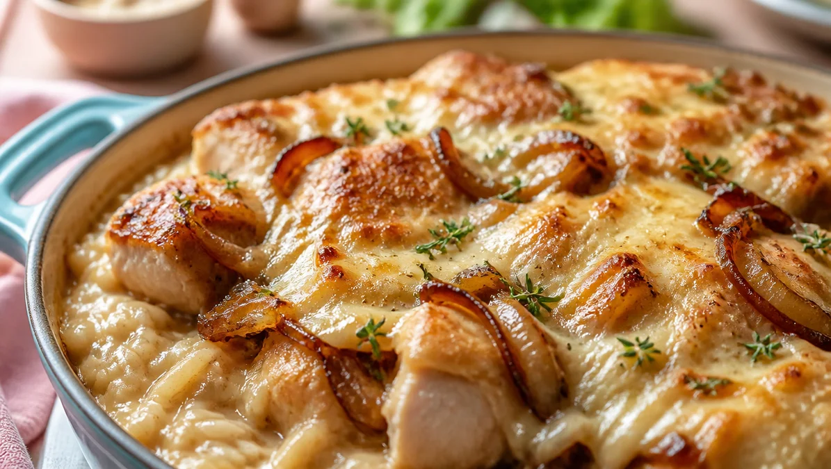 Family-Friendly French Onion Chicken Bake