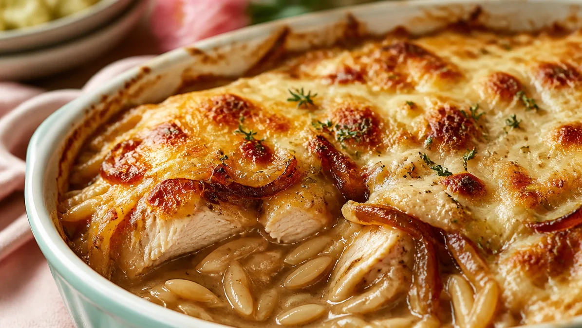 Easy Weeknight French Onion Chicken Bake