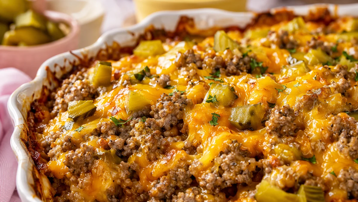 Low Carb High Protein Turkey Cheeseburger Casserole