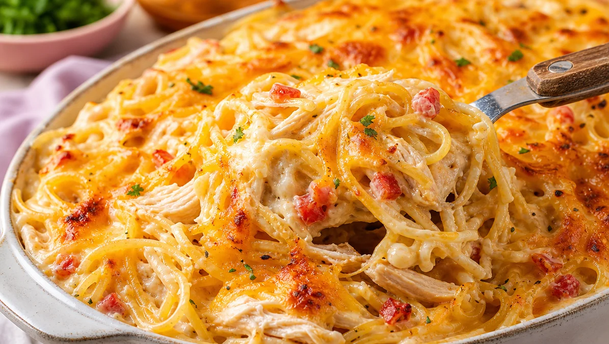 Crockpot Chicken Spaghetti