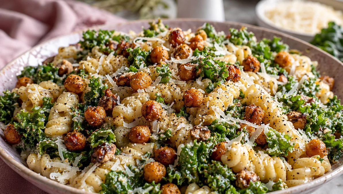 Roasted Chickpea Caesar Pasta