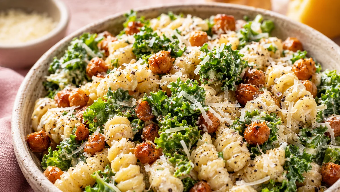 Kale Caesar Pasta Bowl
