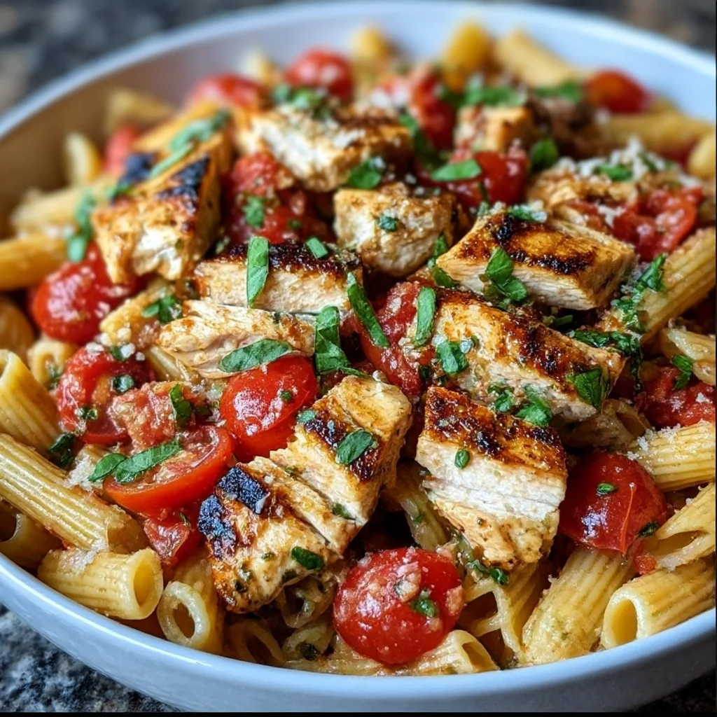 One-Pan Bruschetta Chicken Pasta Dinner