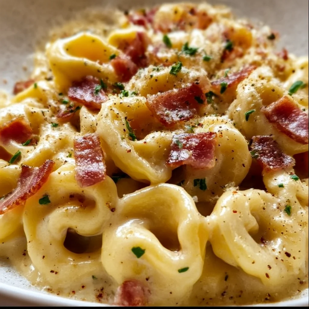 Creamy Tortellini Carbonara High-Protein Pasta