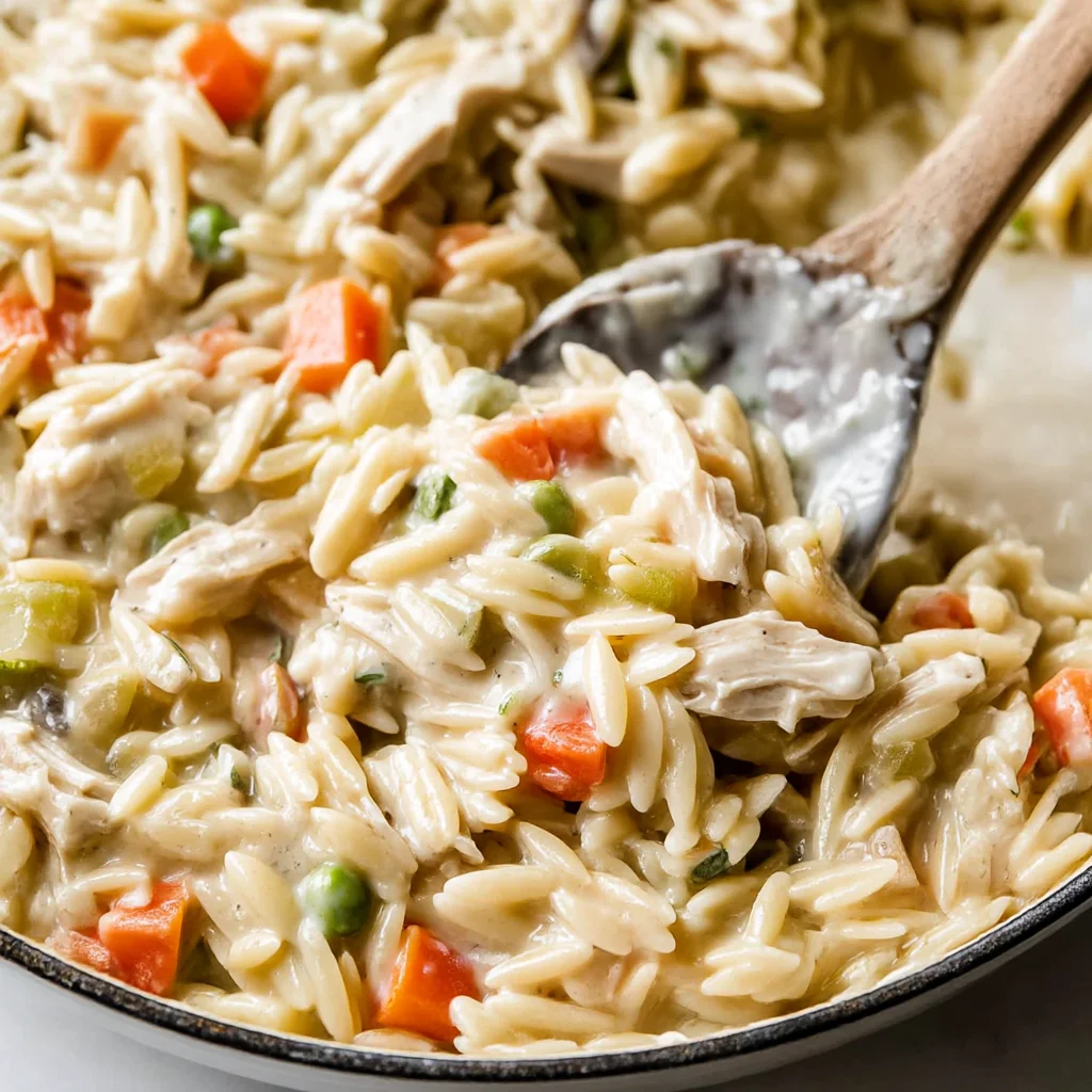 Creamy Chicken Pot Pie Orzo - Rich, Hearty Weeknight Pasta