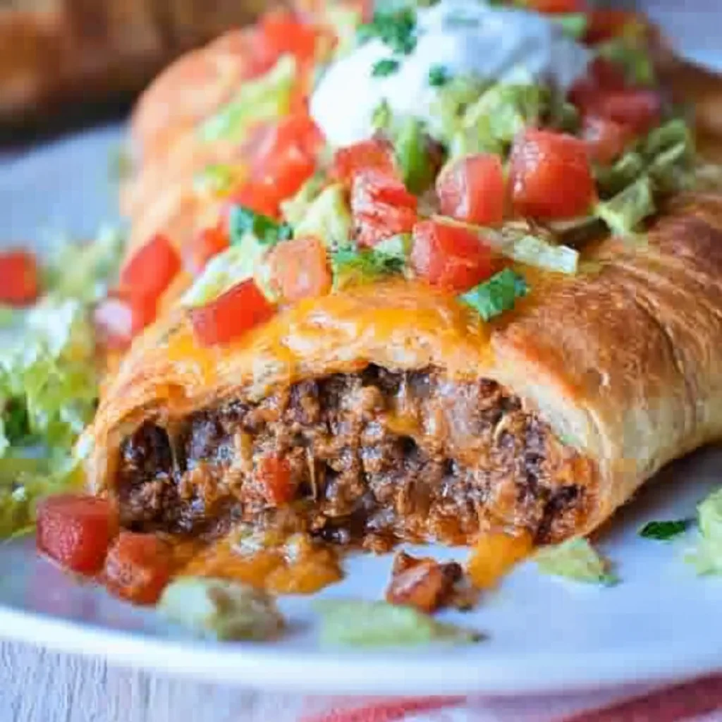 Taco Crescent Roll Bake with Zesty Cheese