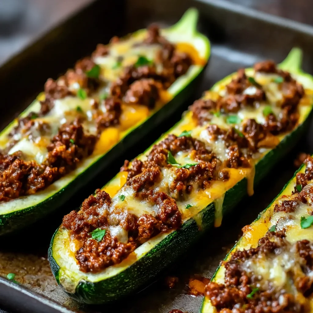35-Min Ground Beef Zucchini Boats Easy Dinner