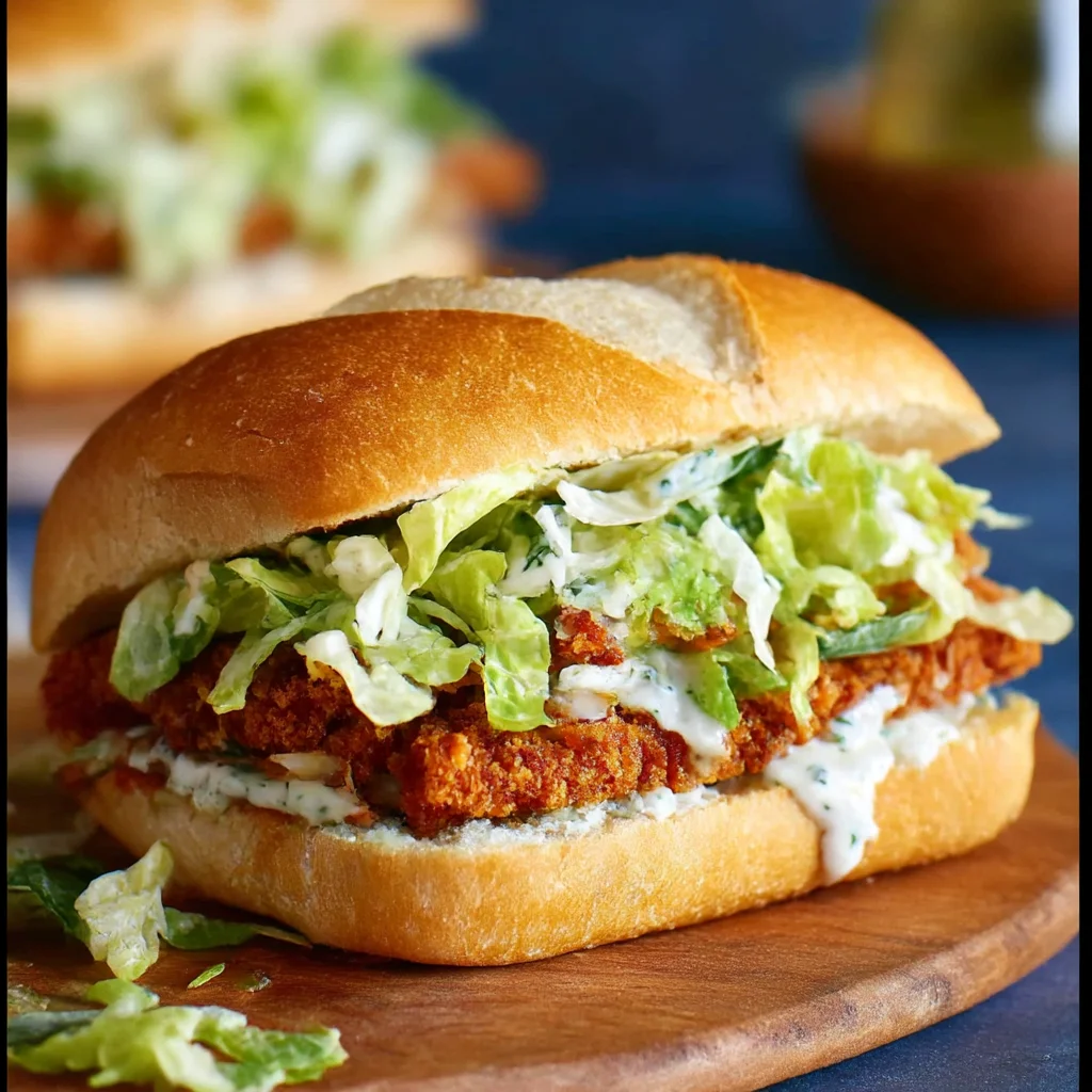 Crispy Chicken Caesar Sandwich with Creamy Caesar Dressing