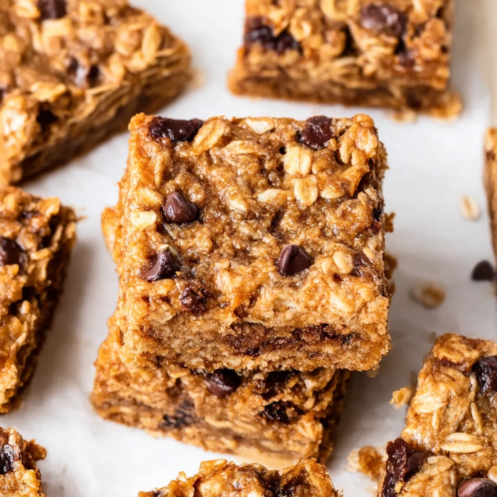 Healthy Oatmeal Cookie Bars with 5 Ingredients