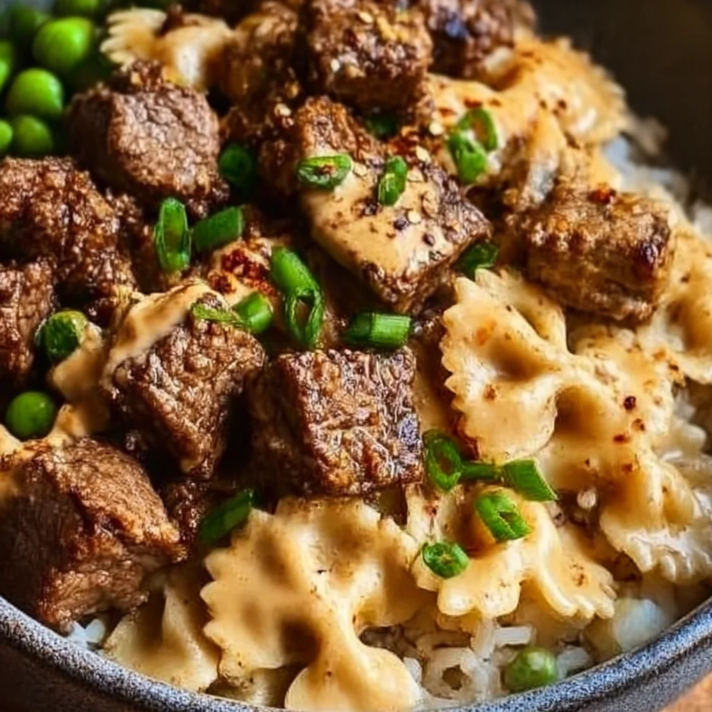 Cajun Cream Cheese Alfredo Bowties with Spiced Ground Beef