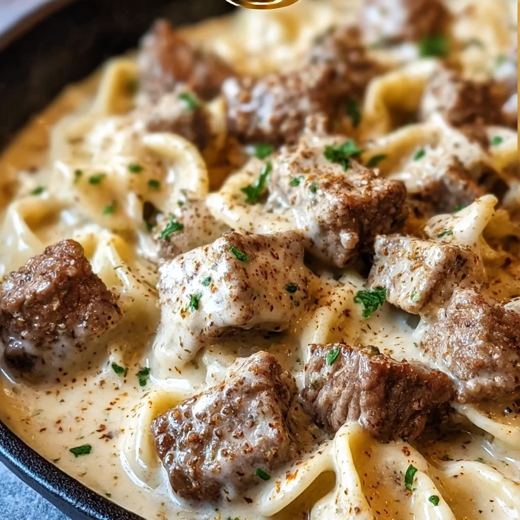 30-Min Garlic Butter Steak Bites Creamy Skillet