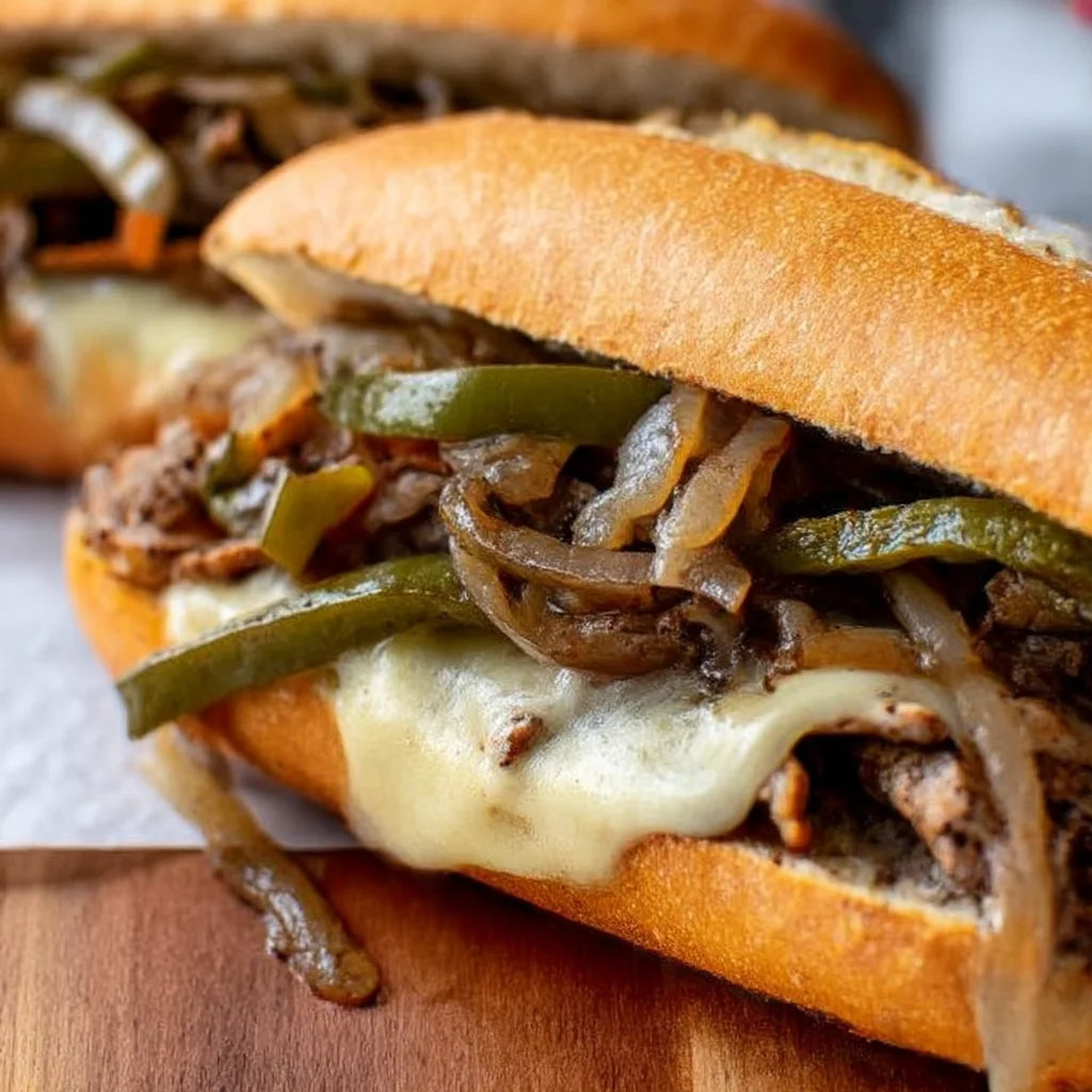 Quick Chicken Philly Cheese Steak Sandwich for Dinner