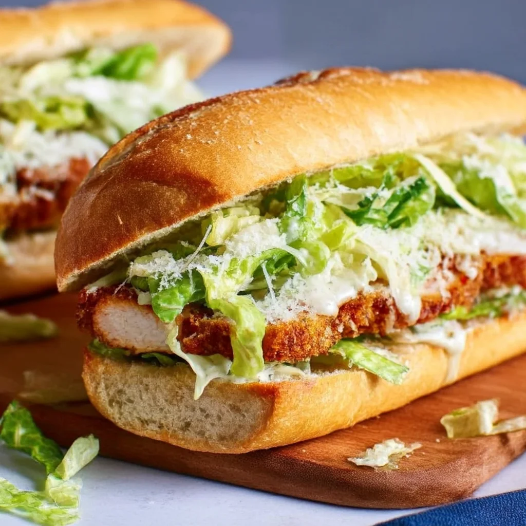 Garlic Bread Chicken Caesar Subs High-Protein Lunch