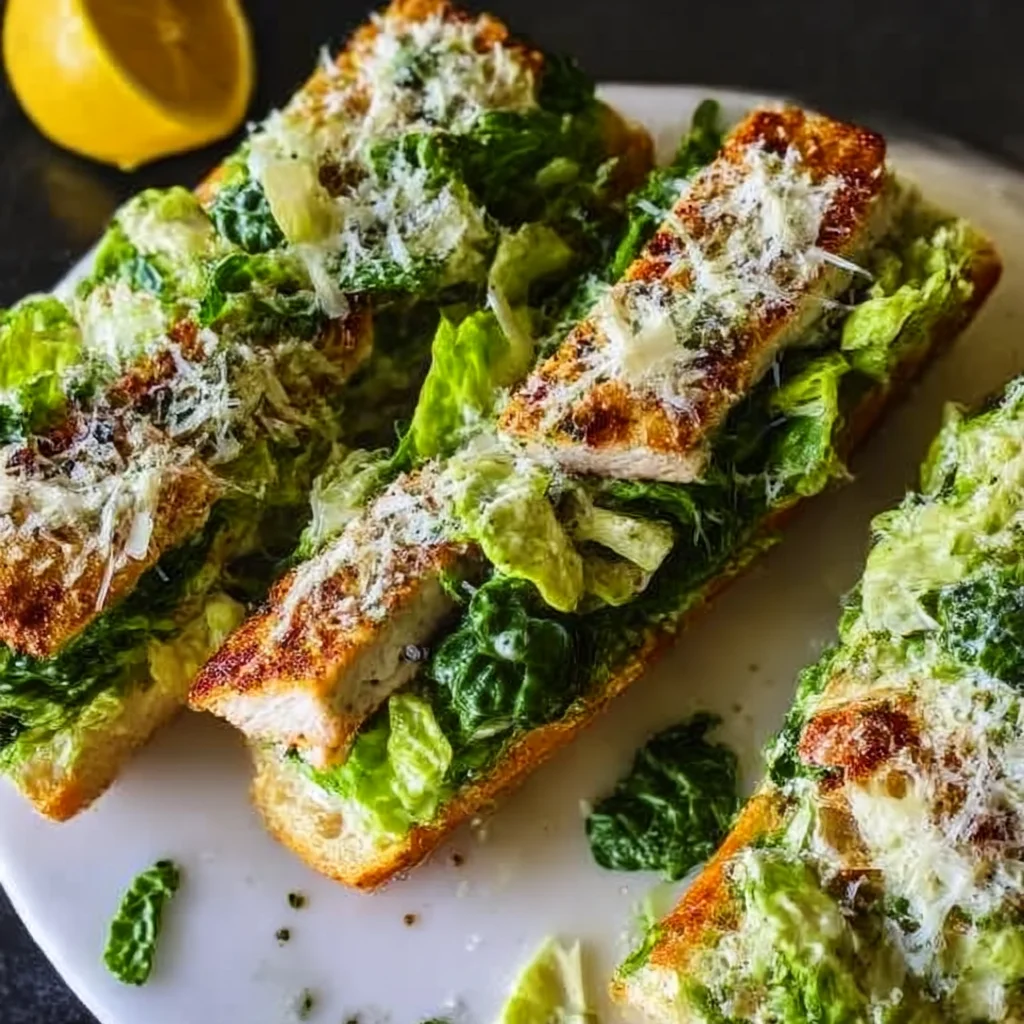 30-Minute Chicken Caesar Subs with Garlic Bread Rolls