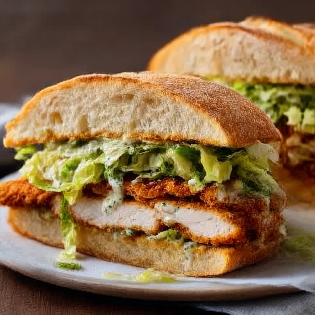 Crispy Chicken Caesar Sandwich with Creamy Caesar Dressing