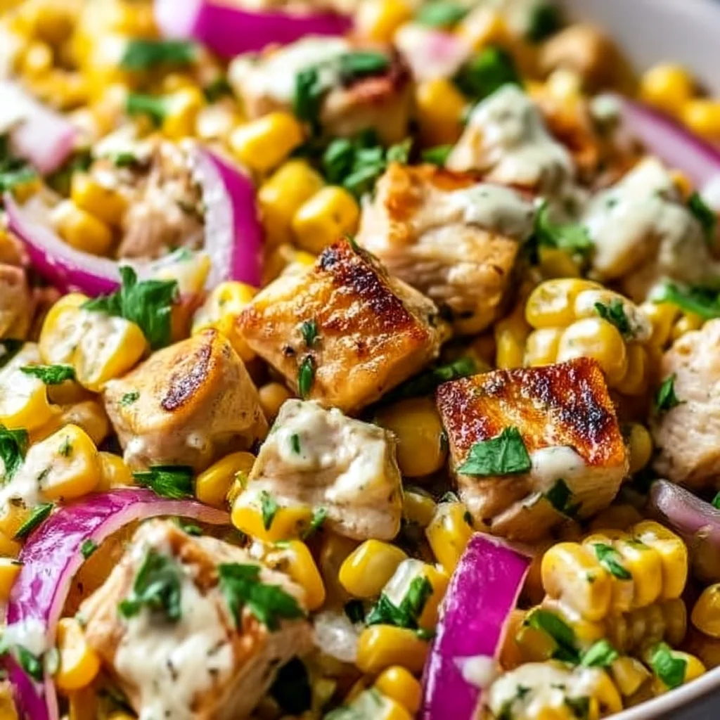 High Protein Chicken Street Corn Salad for Quick Lunch Prep