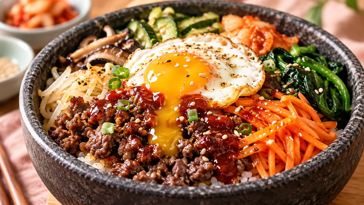 Bibimbap with Ground Beef: No-Marinating Korean Meal