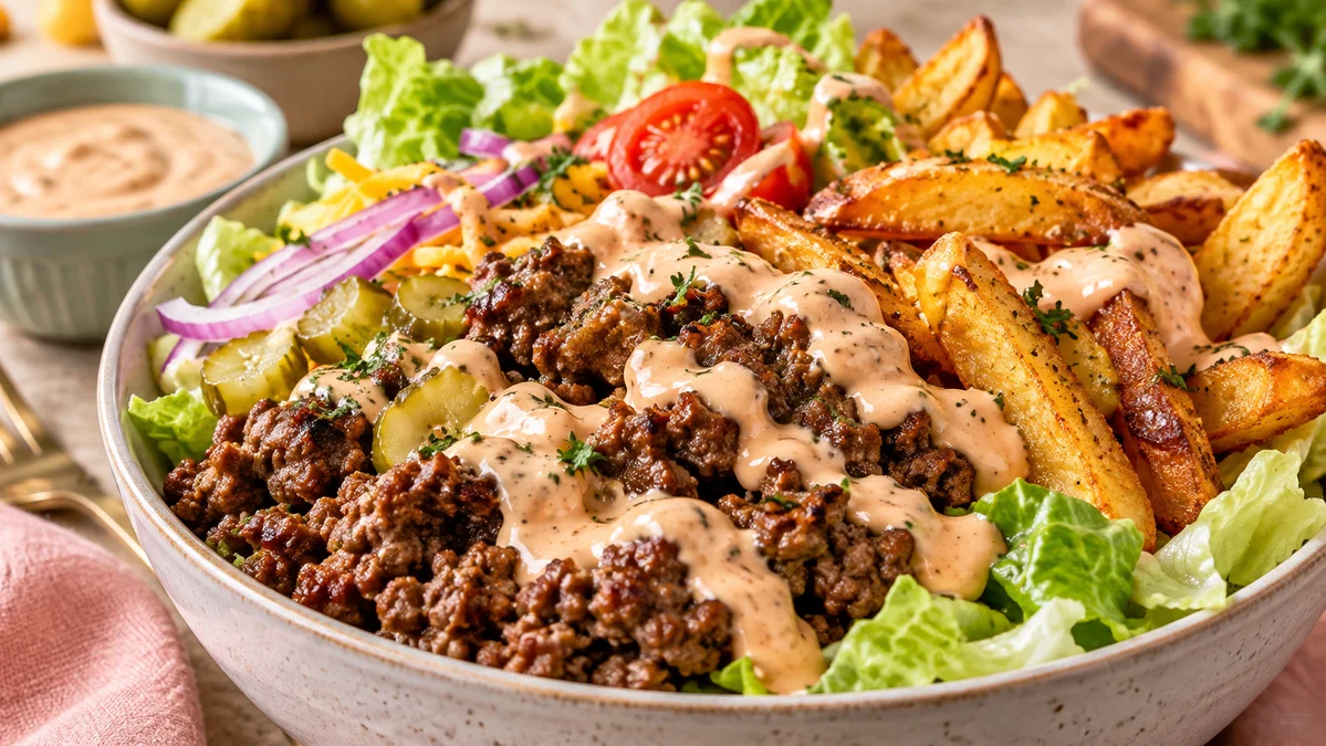Healthy Burger Bowls with Special Sauce