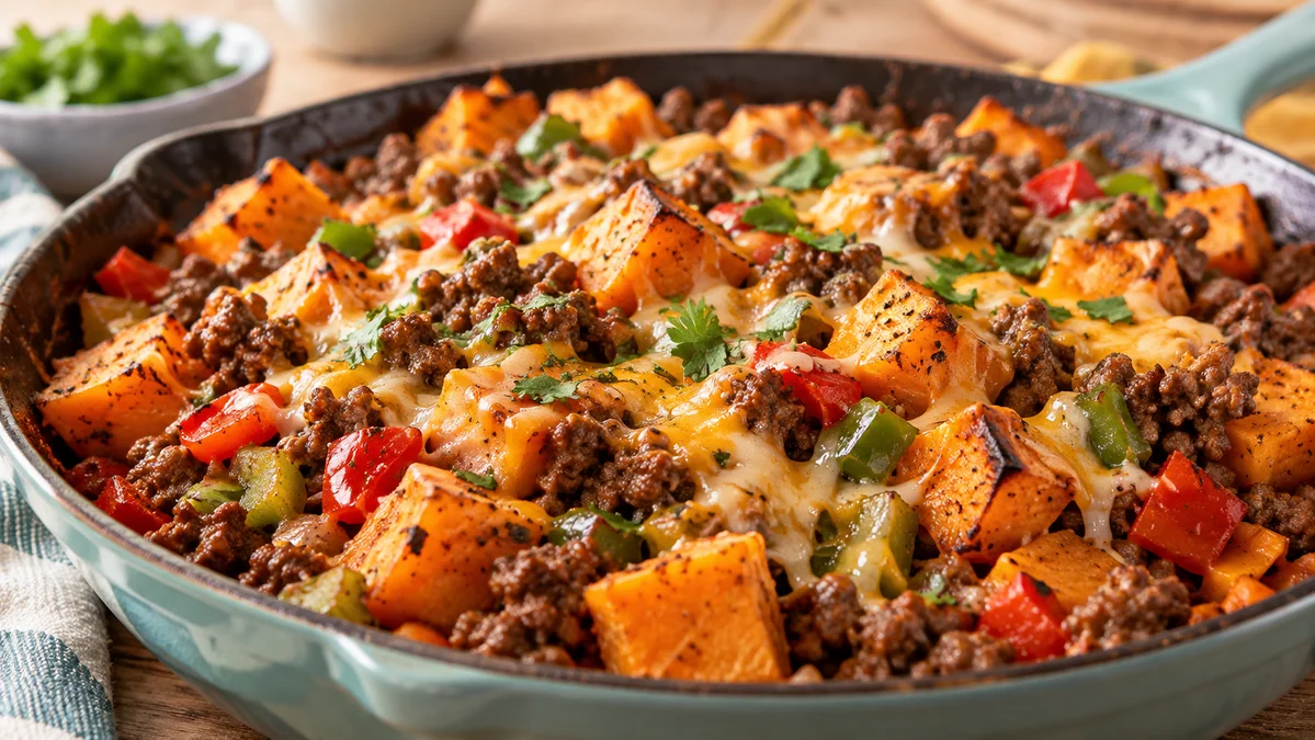 Ground Beef Sweet Potato Skillet: High-Protein High-Fiber Meal