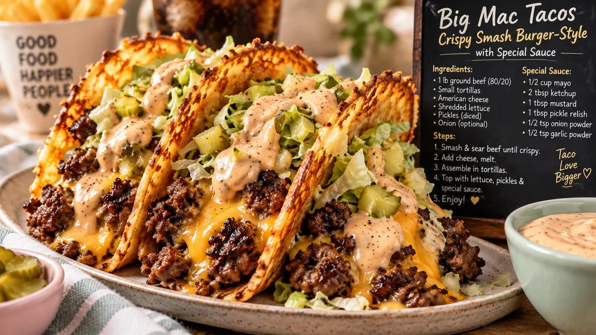 Big Mac Tacos Crispy Smash Burger-Style with Special Sauce