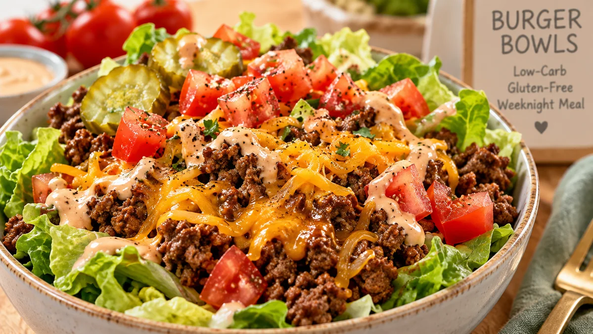 Burger Bowls: Low-Carb, Gluten-Free Weeknight Meal