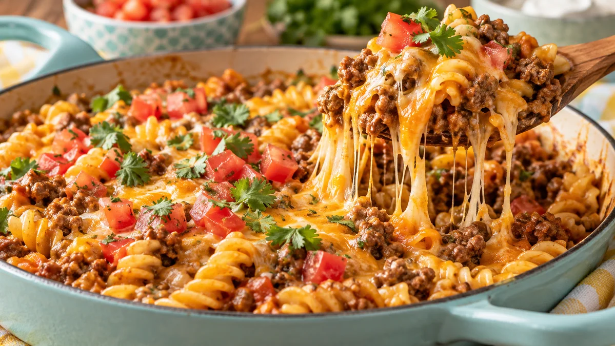 High Protein Taco Pasta: 30 Minute One Pan Dinner